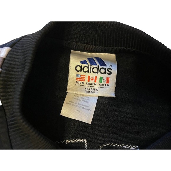 Vintage Adidas Shirt Medium Black Spartans Basketball Warm Up Shirt Snap On - Picture 4 of 9